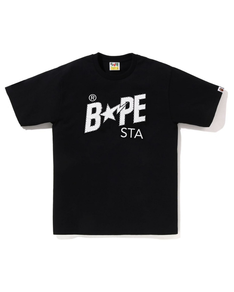 Bape Crystal Stone STA Logo Miesten T Paidat Mustat | WZF-051496