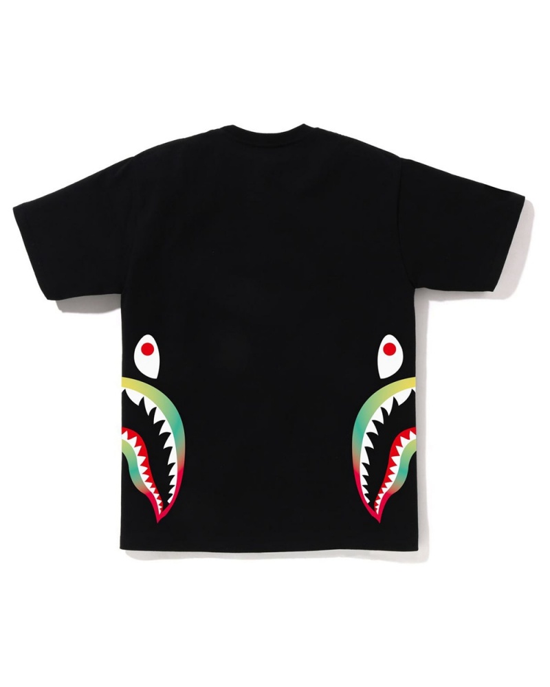 Bape Gradation Side Shark Miesten T Paidat Mustat | DZH-280754