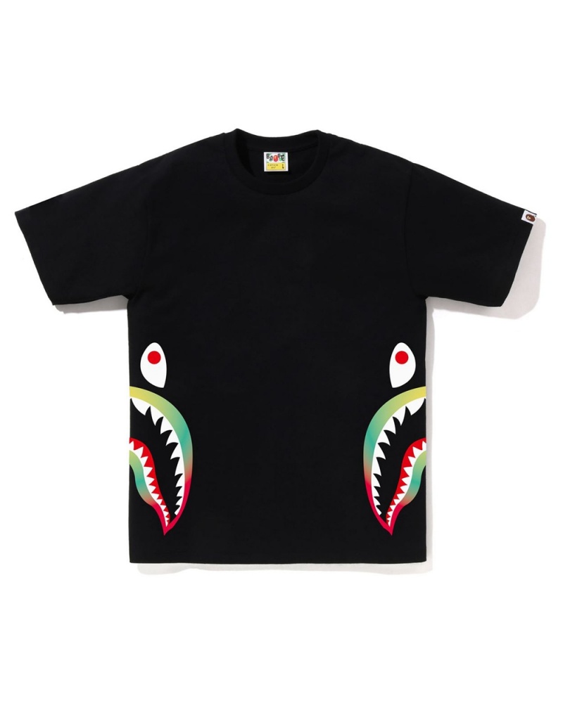 Bape Gradation Side Shark Miesten T Paidat Mustat | DZH-280754