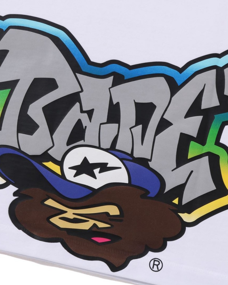 Bape Graffiti Brush Applique Miesten T Paidat Valkoinen | XWR-107386