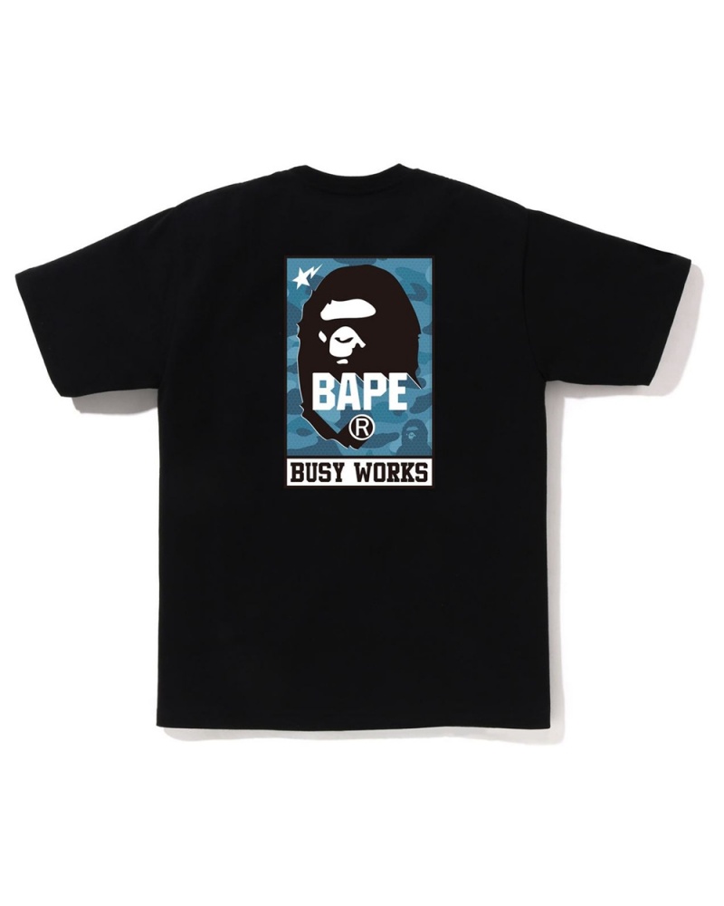 Bape Honeycomb Busy Works Miesten T Paidat Mustat | KCZ-154603