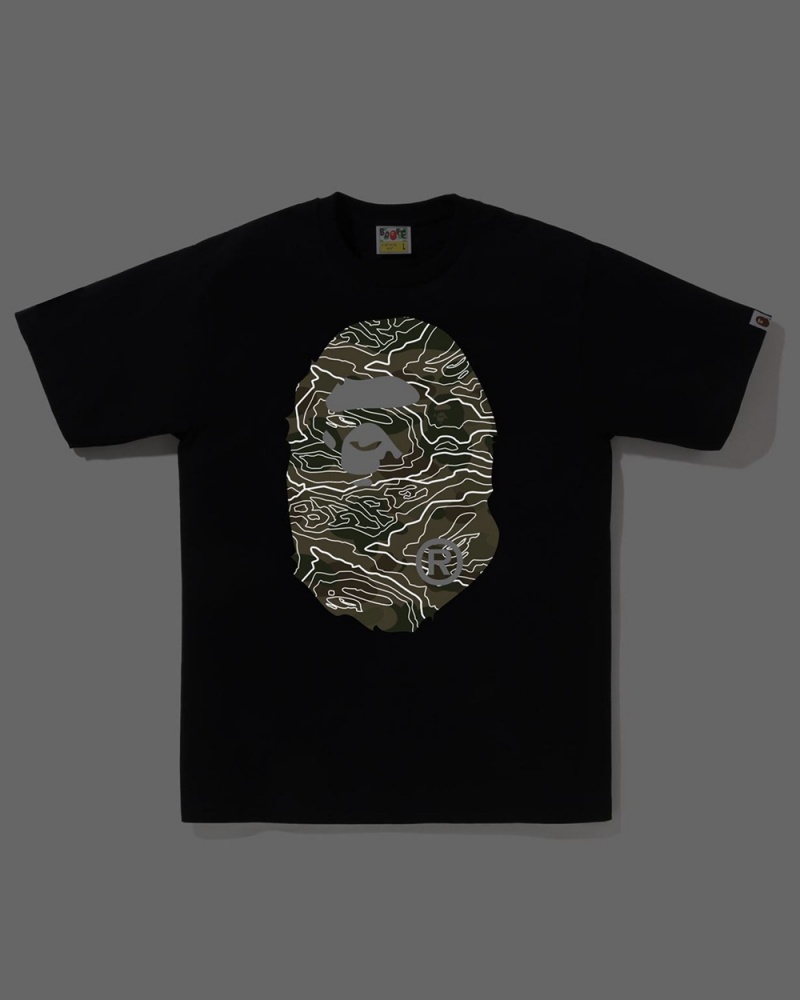 Bape Layered Line Big Ape Miesten T Paidat Mustat | LKE-864257