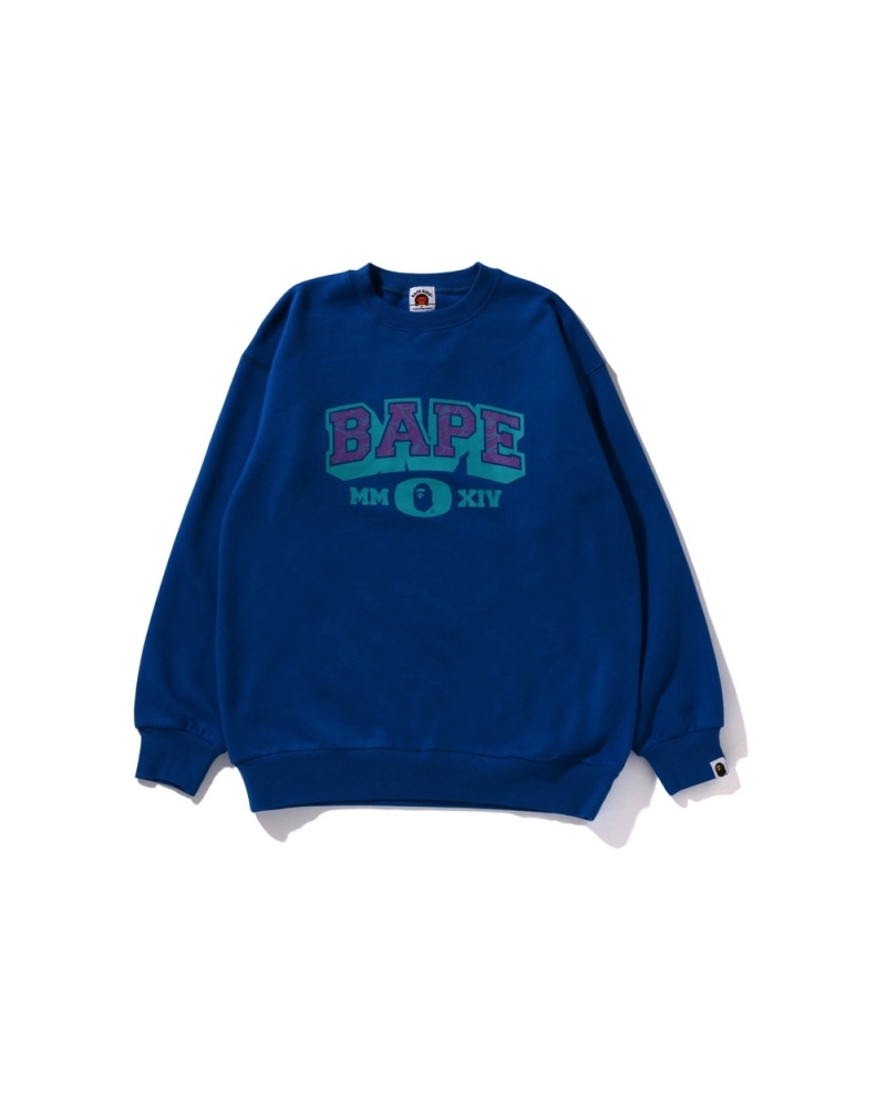 Bape Line Crewneck Jr Lasten Topit Kuninkaallinen Sininen Sininen | DEY-540321