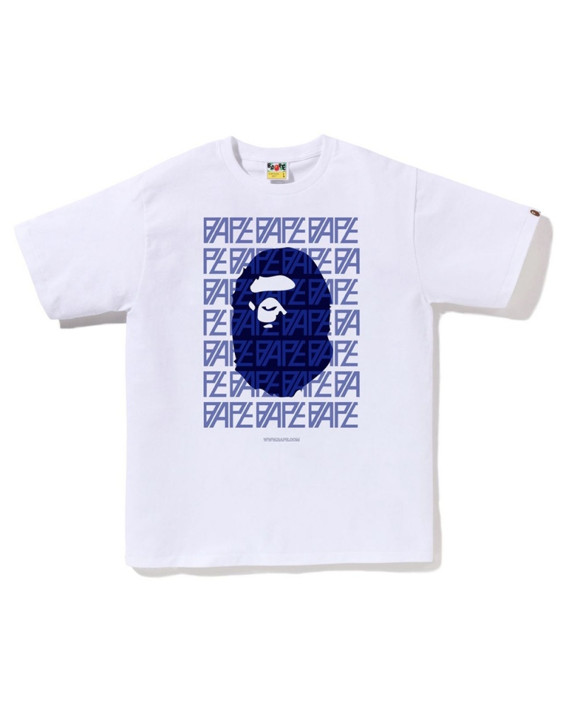 Bape Logo Monogram Miesten T Paidat Valkoinen | KOX-714930