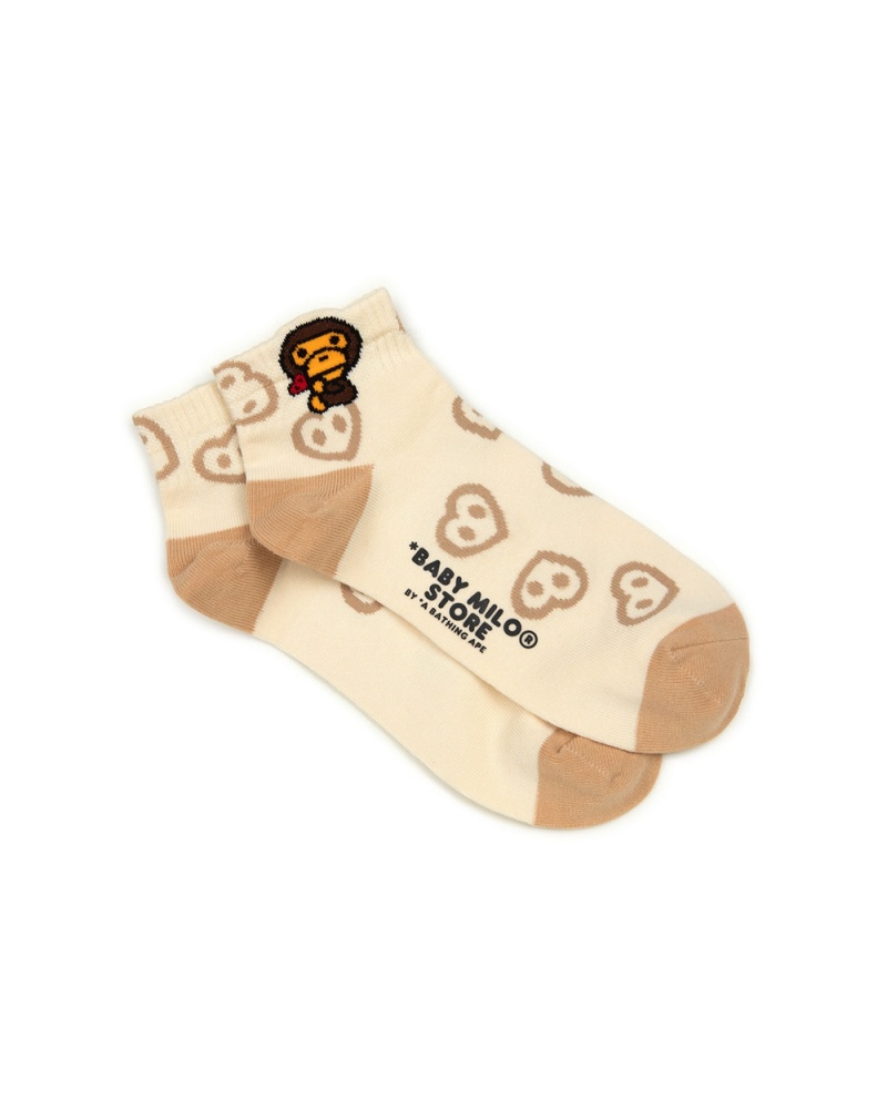 Bape Logo ankle Naisten Sukat Kerma | CFV-469702