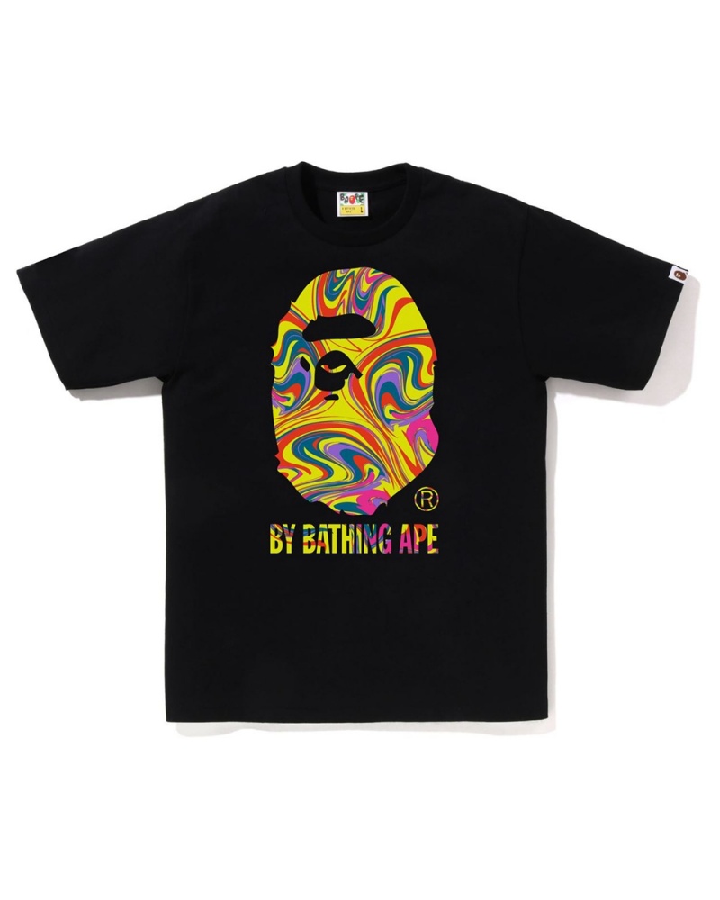 Bape Marbling By Bathing Ape Miesten T Paidat Mustat | ITX-265390