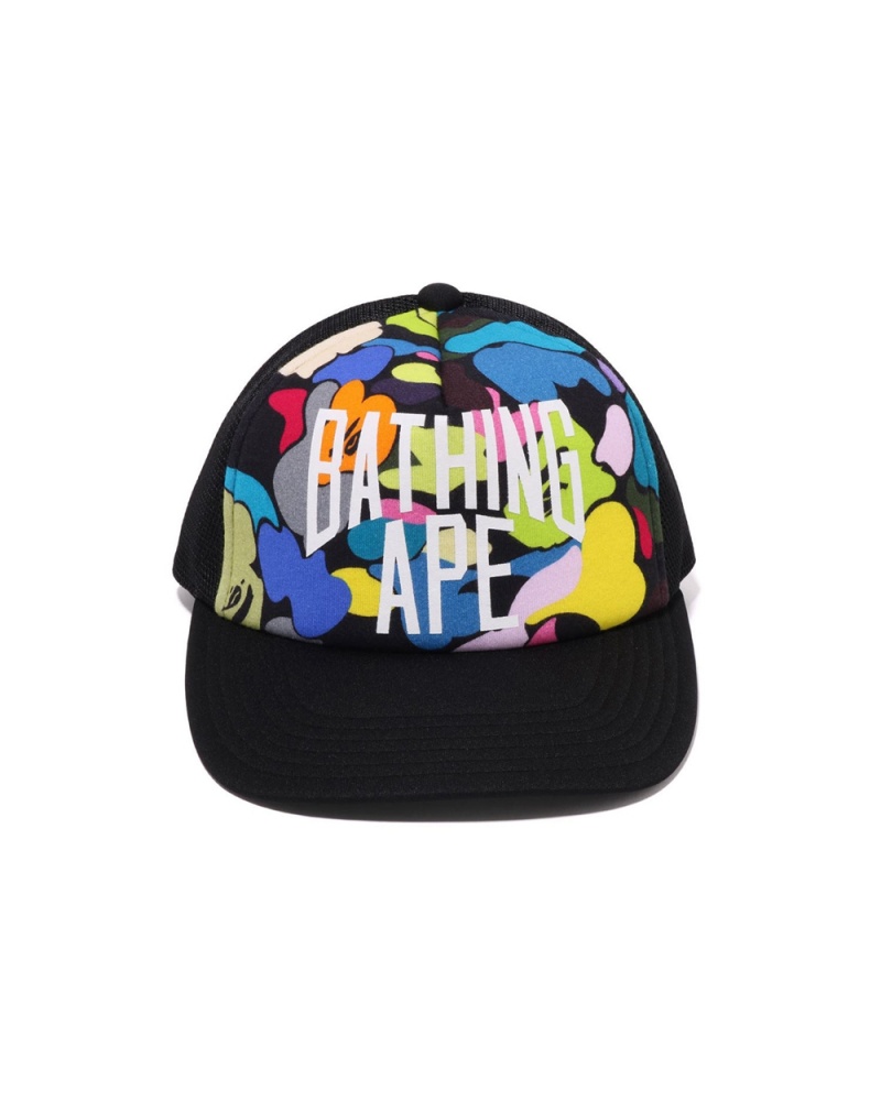 Bape Multi Camo NYC Logo Mesh Miesten Hatut Mustat | RGW-835941