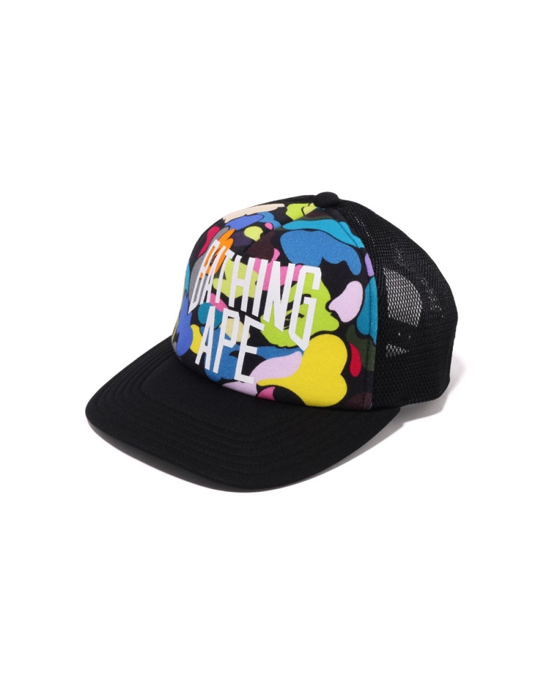 Bape Multi Camo NYC Logo Mesh Miesten Hatut Mustat | RGW-835941