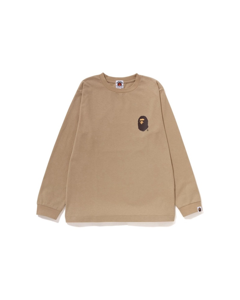 Bape Multi Logo L/S Jr Lasten Topit Beige | CID-259430