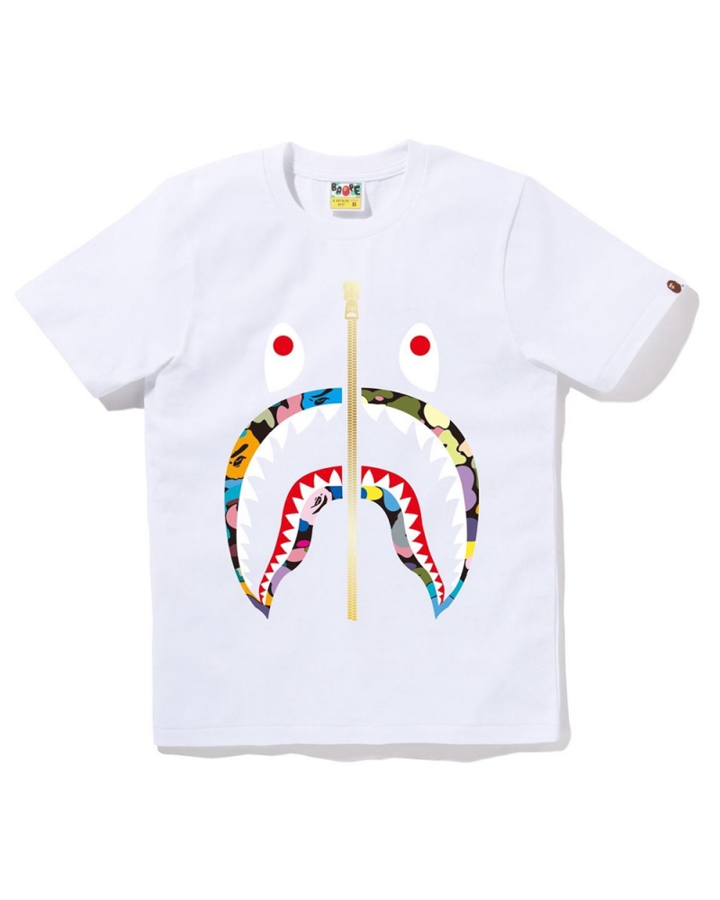 Bape Multi Shark Naisten T Paidat Valkoinen | XUC-879056