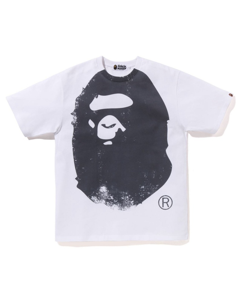 Bape Overprinted Ape Head Miesten T Paidat Valkoinen | VAY-890762