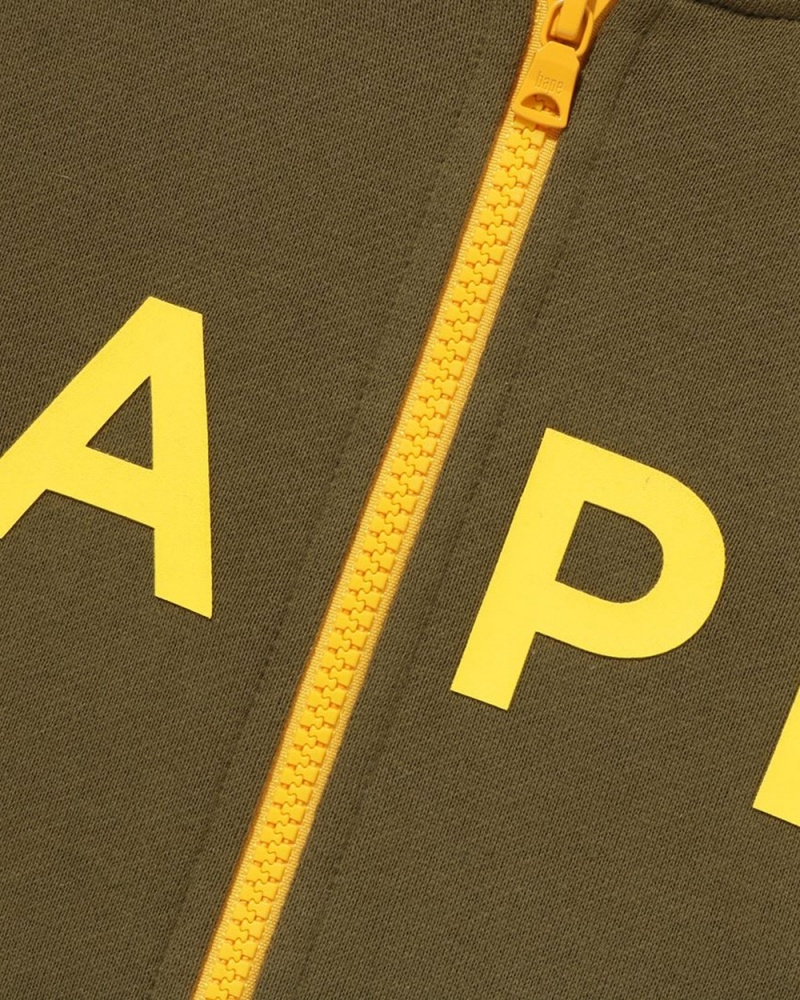 Bape STA Quilting Zip Hoodie Lasten Topit Vihreä | YFA-809534