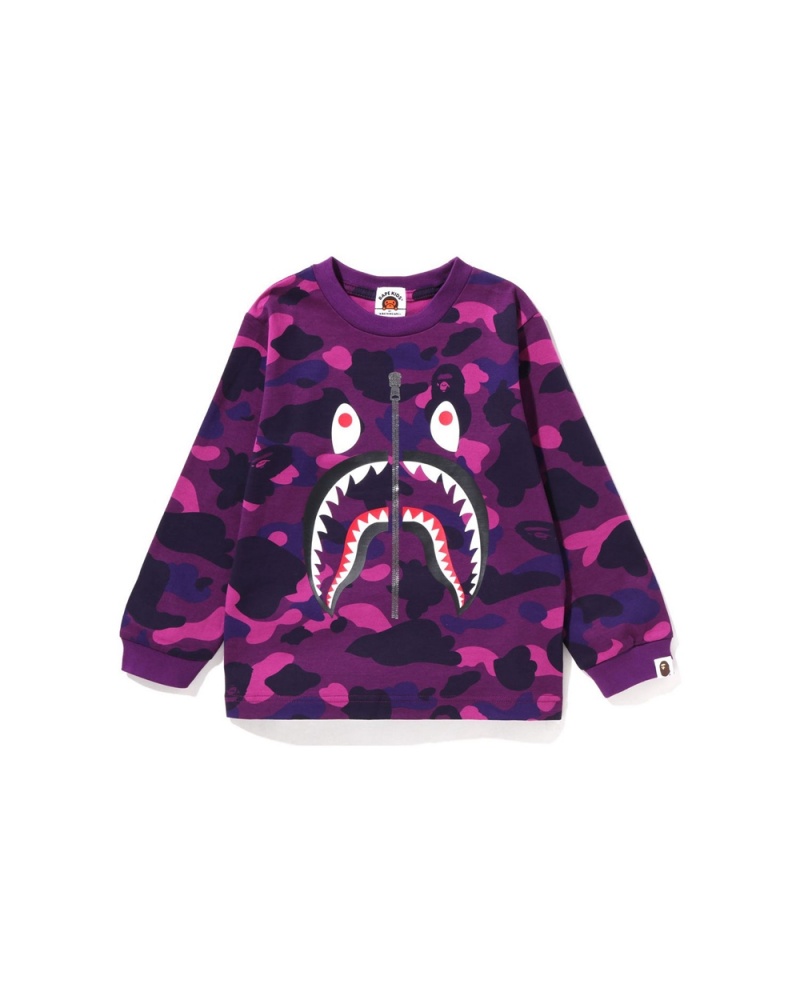 Bape Shark L/S Lasten Topit Violetit | HZV-634210