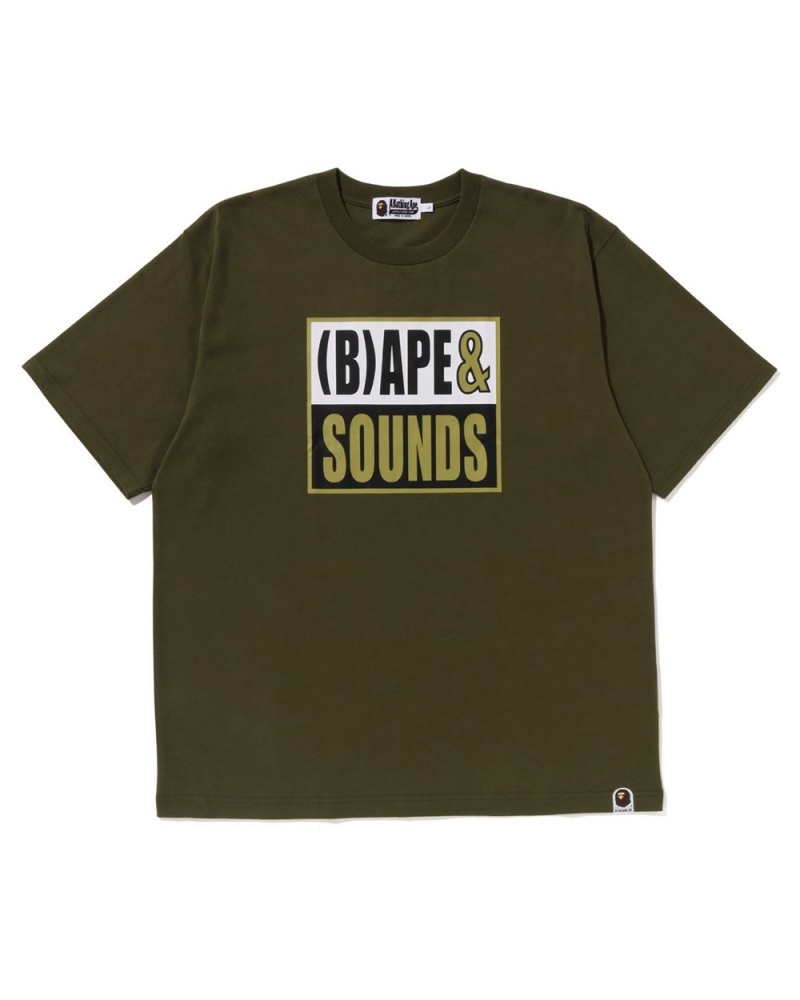 Bape Sounds Logo Miesten T Paidat Vihreä | ESV-136589