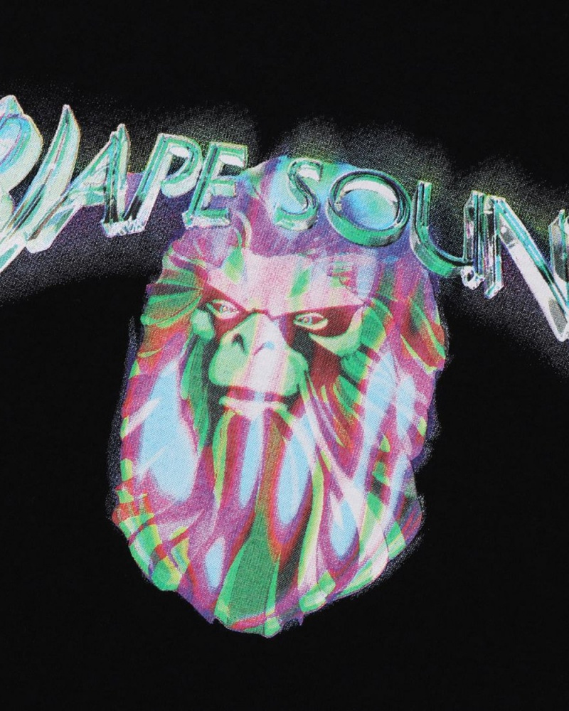 Bape Sounds Miesten T Paidat Mustat | DQY-729348