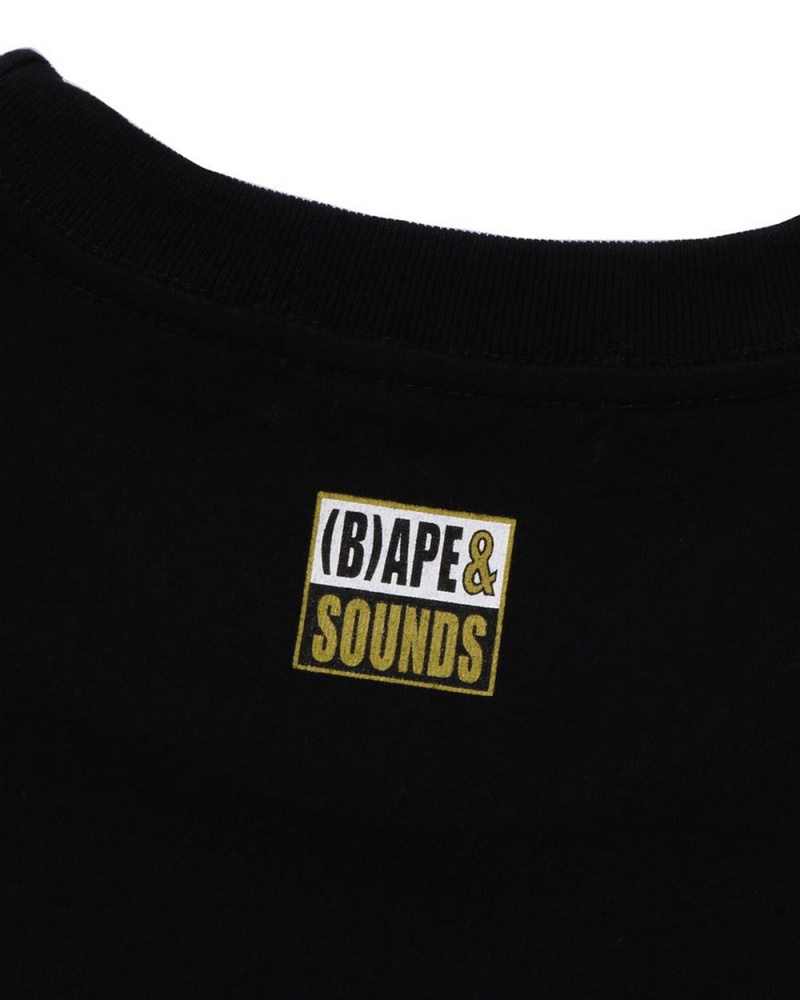 Bape Sounds Miesten T Paidat Mustat | DQY-729348