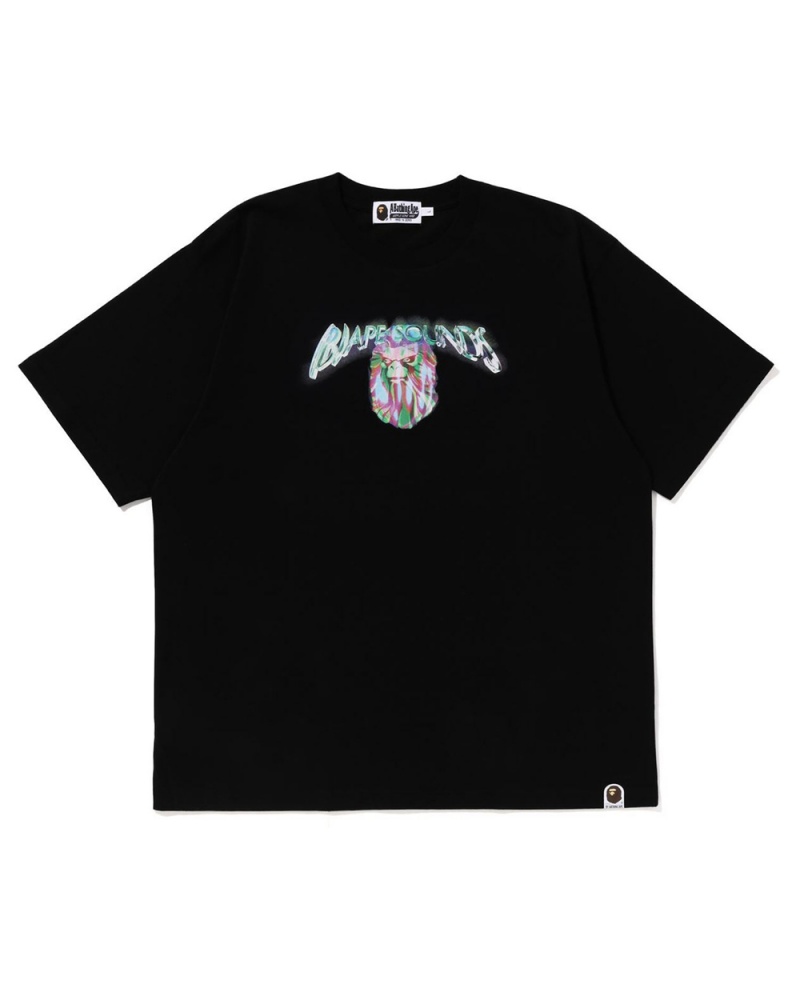 Bape Sounds Miesten T Paidat Mustat | DQY-729348