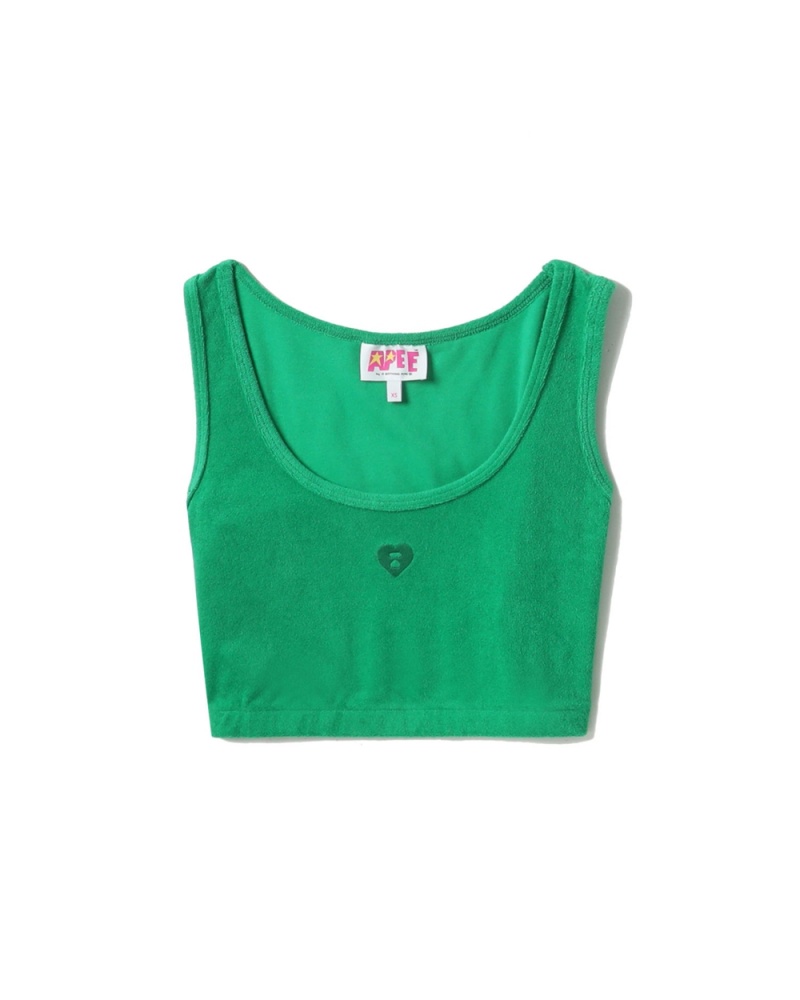 Bape Towelling crop tank Naisten Takit Turkoosi | IXG-263978