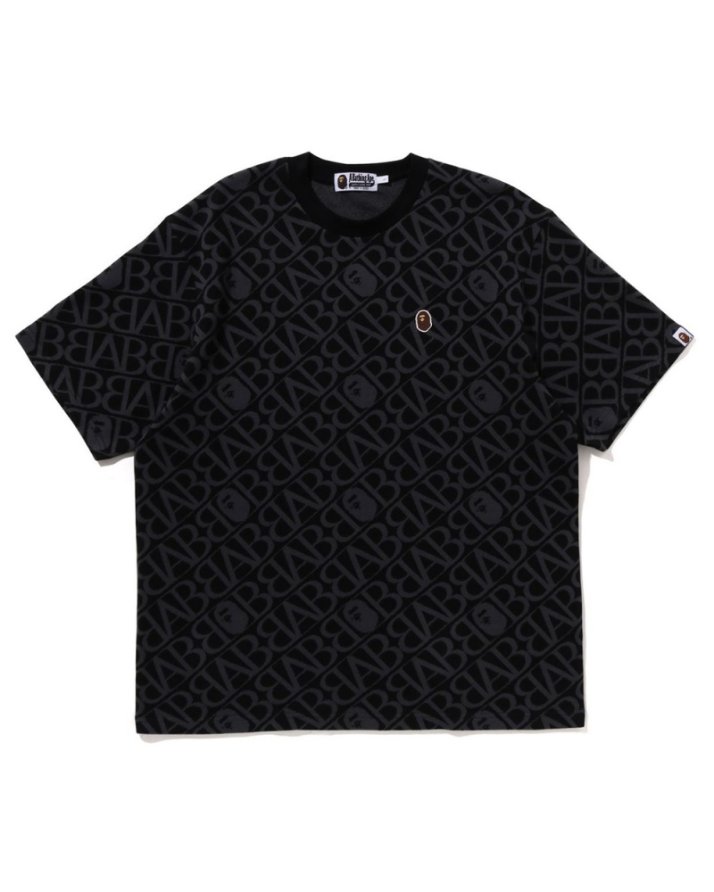 Bape Urheilu Monogram Ape Head One Point Miesten T Paidat Mustat | LCP-147836