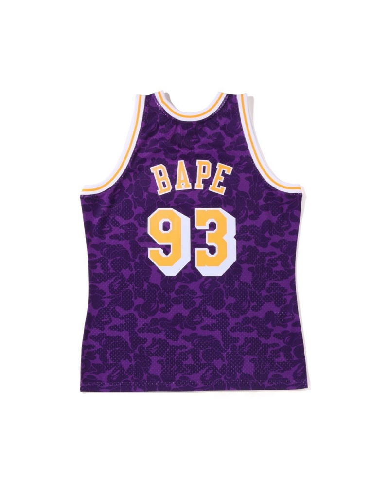 Bape X M&N Los Angeles Lakers Jersey Tank Miesten T Paidat Violetit | JQC-465839