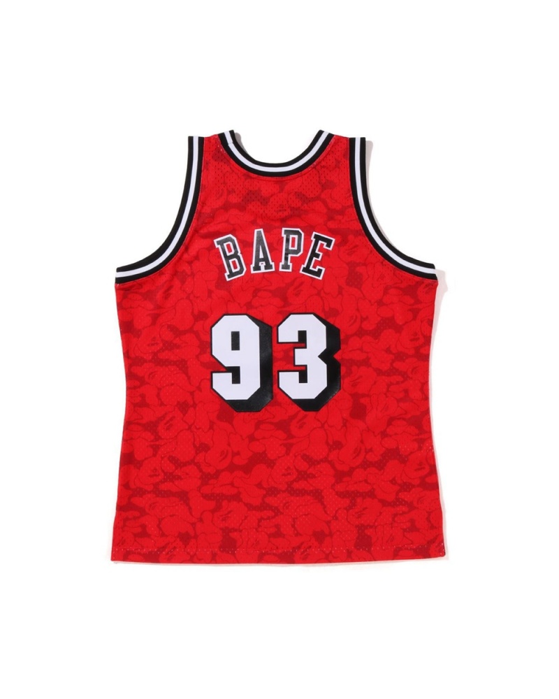 Bape X M&N Miami Heat Jersey Tank Miesten T Paidat Vaaleanpunainen | VUM-053671