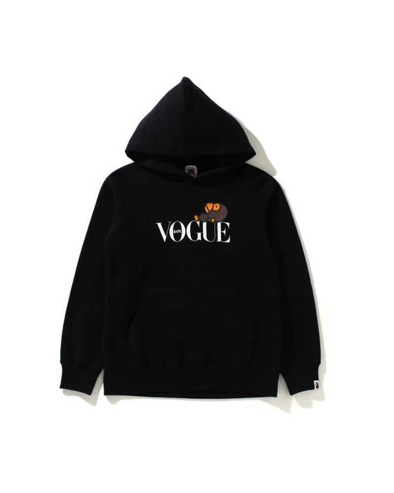 Bape X Vogue Milo Pullover Hoodie Lasten Topit Mustat | RMK-847250